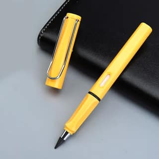 2 IN 1 PENCIL PENCIL ERASER Reusable Everlasting Ink-less Pencils Portable Eternal Erasable Metal Writing Pens Infinite Replaceable Graphite Nib Triangular Golf Stationary Set - 2 PCS