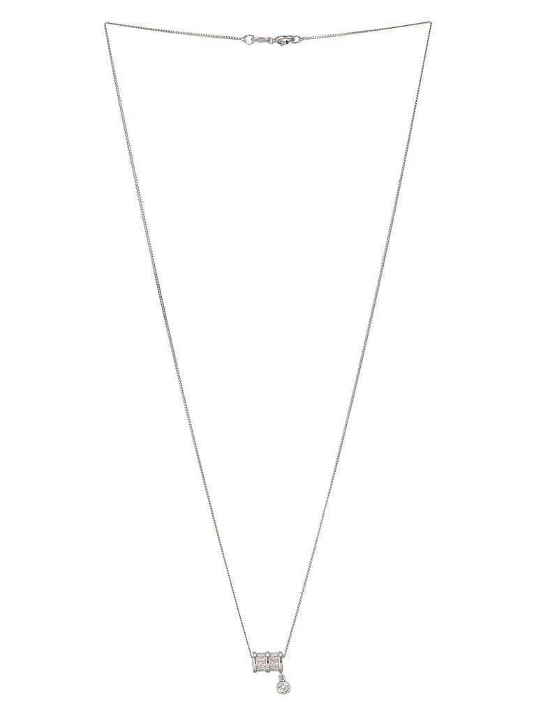 925 Sterling Silver Rhodium Plated Delicate Pendant Necklace & Chain view 5