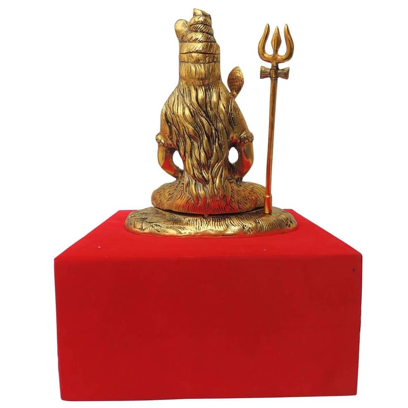 Aluminium Lord Shiva Showpiece ? Decorative Religious Idol, Height : 9.8 Inch (ASMAS363 G) view 4