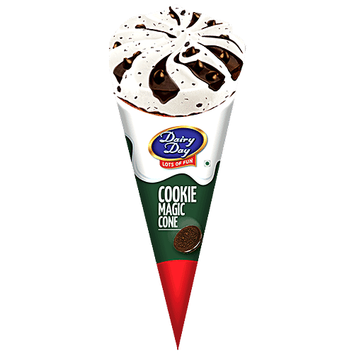 Dairy day Cookie Magic Cone Ice Cream - Rich & Creamy, 120 ml
