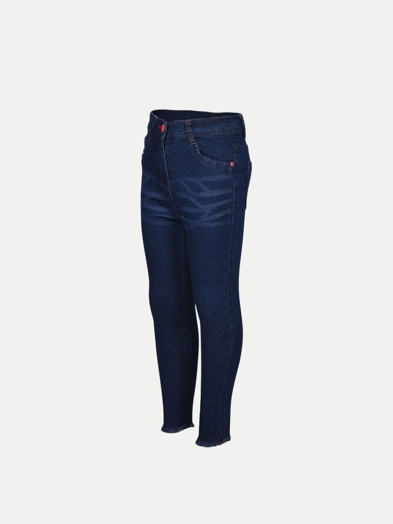 Teen Girls Dark Blue Denim Pant view 2