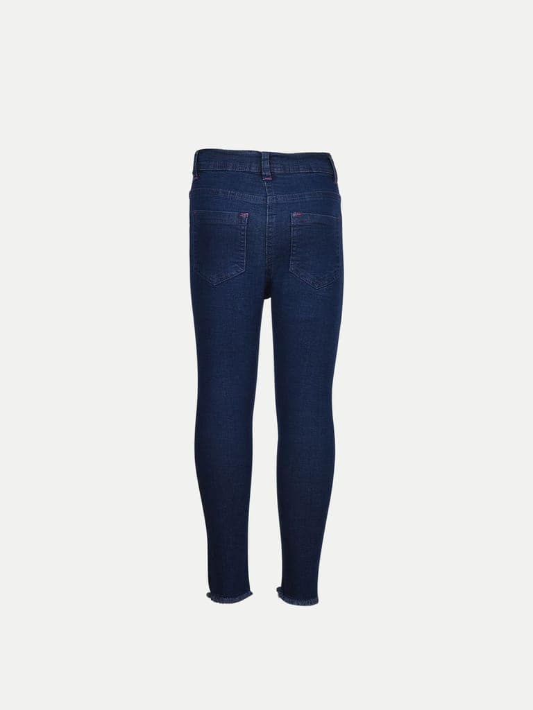 Teen Girls Dark Blue Denim Pant view 4