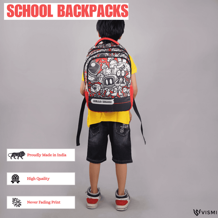 VISMIINTREND School Backpack Bags for Kids | School Bags | Water Resistant | Casual | Picnic | Travel | 5 to 10 Years School Backpack | Bag for Boys | Girls view 4