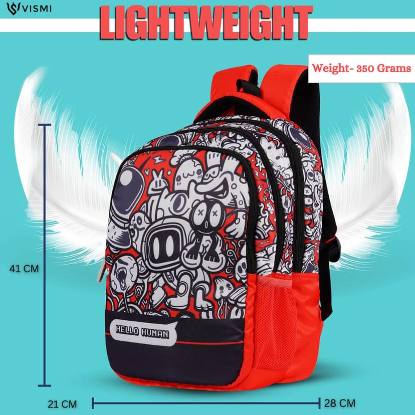 VISMIINTREND School Backpack Bags for Kids | School Bags | Water Resistant | Casual | Picnic | Travel | 5 to 10 Years School Backpack | Bag for Boys | Girls view 7