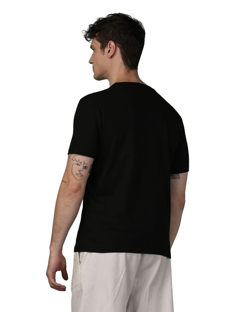Cotton Black Graphic T-Shirt view 3