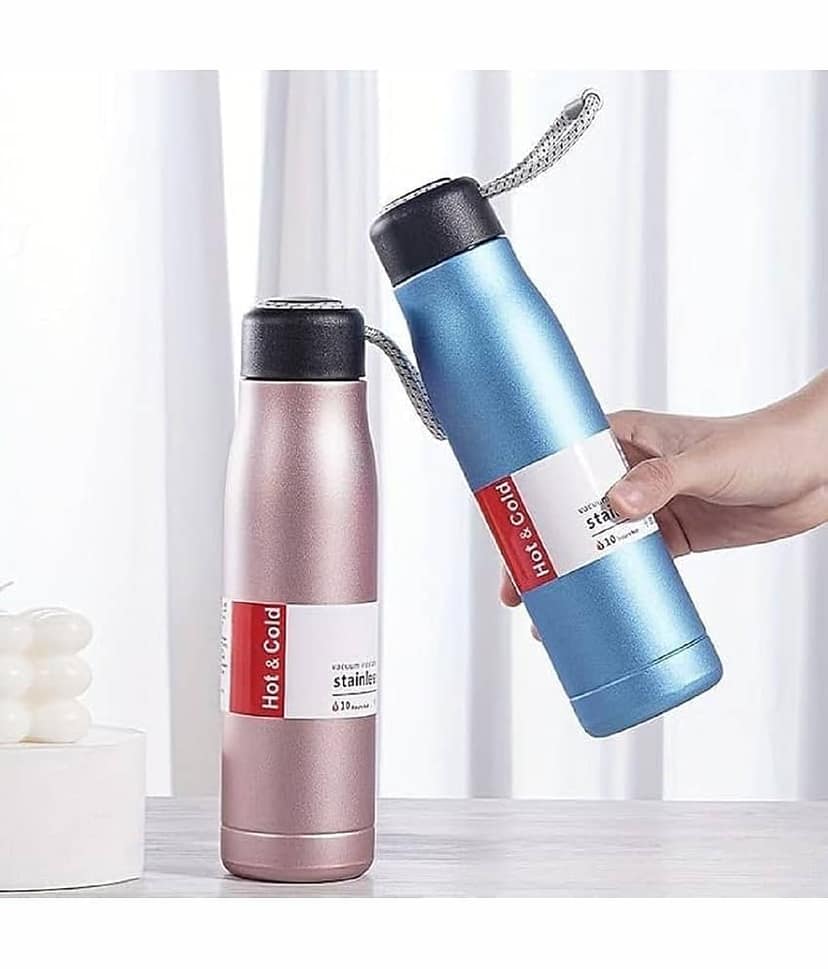 Sachha Stainless Steel Water Bottle with Rope Handle Multicolour Stainless Steel Water Bottle 500 mL ( Set of 1 ) view 2