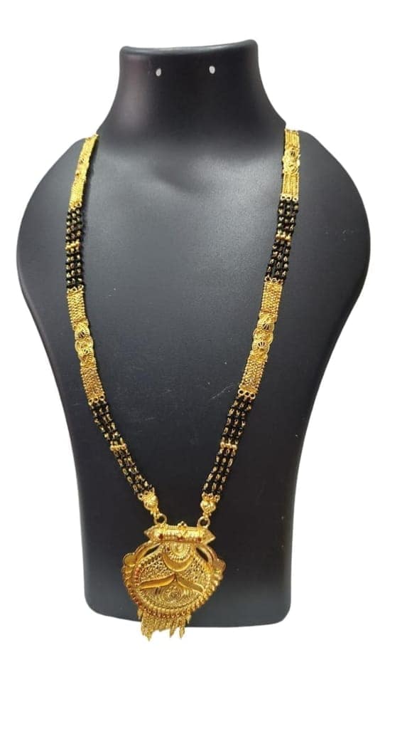 Gold Plated Traditional Marathi Mangalsutra for Women view 3
