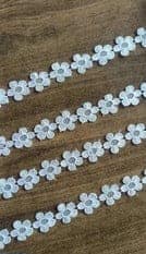 White Cream Cotton Flower GPO Lace Border Flower Cutwork for Saree, white Colour Lace, white Lace Design, Thread lace (Half White, 10meter)