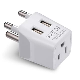 Ceptics USA to South Africa Travel Adapter Plug with Dual USB - Type M - Ultra Compact Ceptics USA to South Africa Travel Adapter Plug with Dual USB - Type M - Ultra Compact - Arctic White