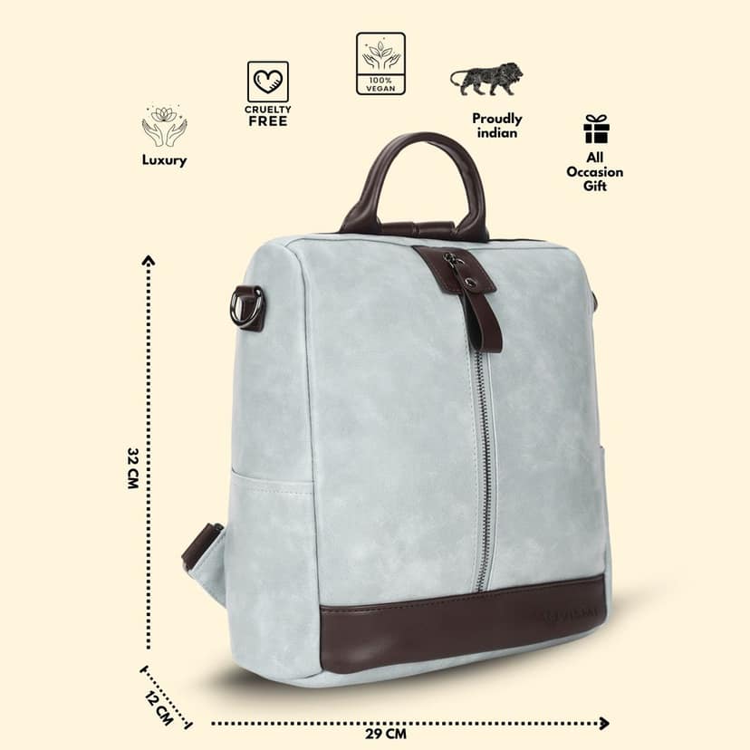 VISMIINTREND Women Backpack for Office Use Upto 13 Inch Laptop | Stylish Backpack Bag | Travel | School | College | Office Use | Anti Theft Convertible Backpack view 5