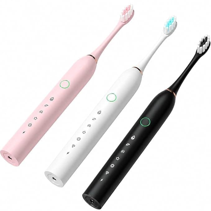 Rechargeable Electric Sonic Toothbrush for Adults with 4 Brush Heads, Multiple Cleaning Modes and USB Charging view 2