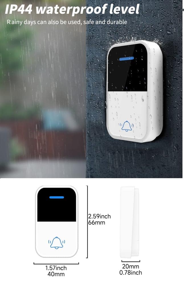 AUSHA Self-Powered Wireless Doorbell | Battery-Free, Long Range & Waterproof Chime view 5