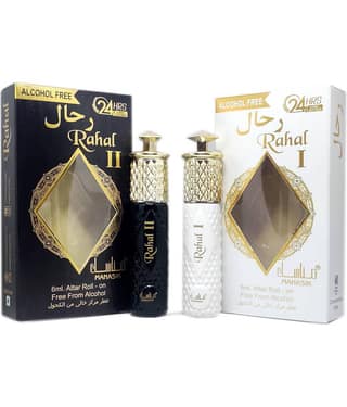 MANASIK RAHAL WHITE I & RAHAL BLACK II Concentrated Attar Roll On 6ml . ( COMBO SET )