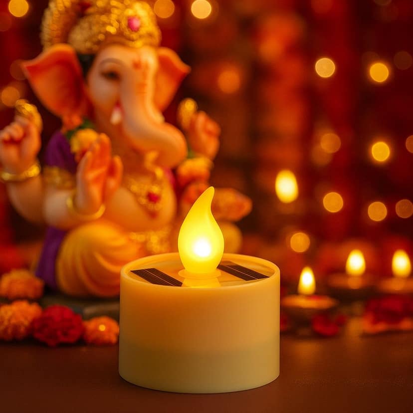 Solar Powered LED Flameless Candle – Safe Warm Glow for Decor view 2