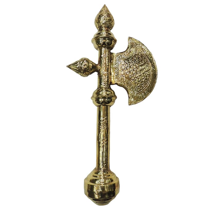 Brass Bhagwan Parshuram Farsa | Lord Parshuram Axe Weapon | Pure Brass Hindu Religious Item, Height : 18.5 Inch (ZMAS650 C) view 2