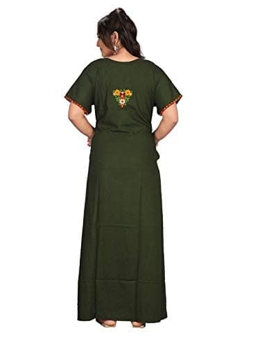 VALENCIA SLEEPWEAR Floral Embroidery Gown Maxi Nightwear Nighty Lizzy Bizzy Soft Fabric Length Night Slip view 10