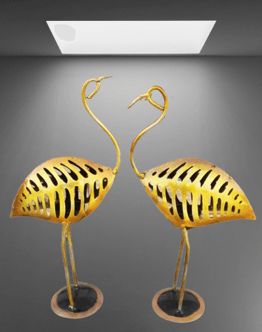 Kiran Handicrafts Graceful Crane Tea Light Holder iron Handcrafted For Living room,Office (Pack of 2 ) view 2