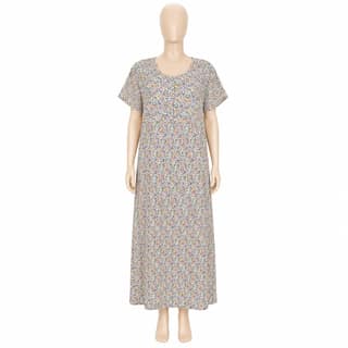 White Blossom Cotton Blend Women’s Gown