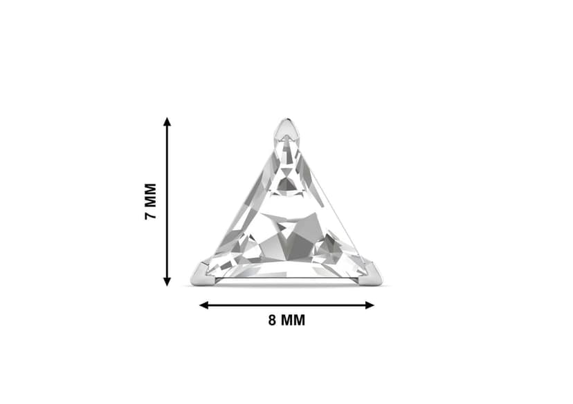 Triangle Solitaire CZ Ear Stud For Him (1 Pc Only) view 10