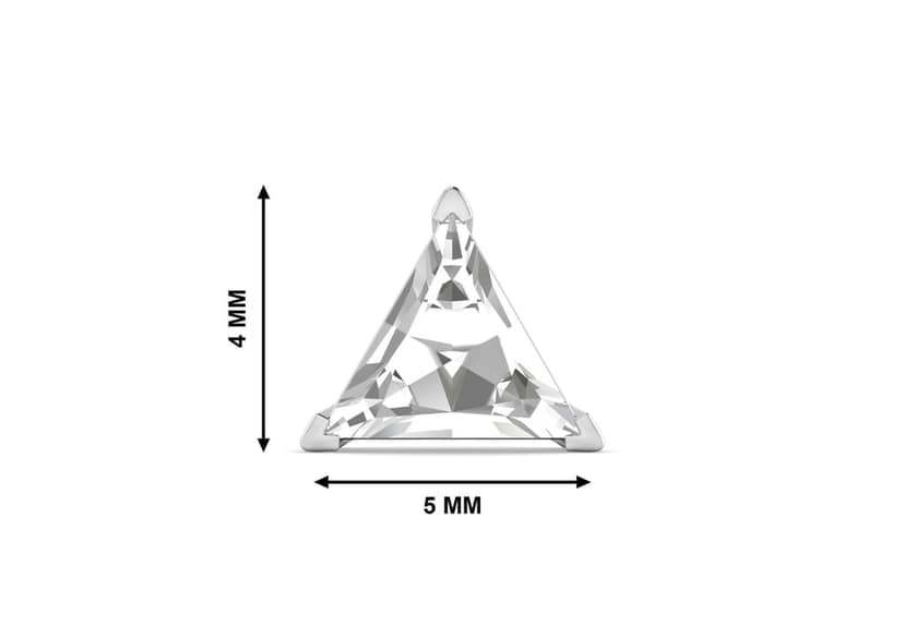Triangle Solitaire CZ Ear Stud For Him (1 Pc Only) view 4