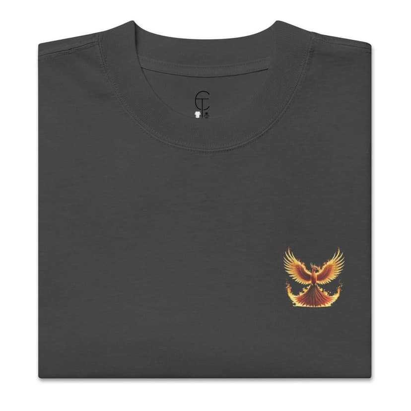 Clothikoo Premium firing Phoenix Oversized faded t-shirt view 3