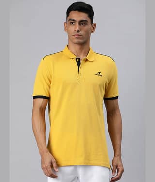 Alcis Yellow Cotton Regular Fit Men's Sports T-Shirt ( Pack of 1 )