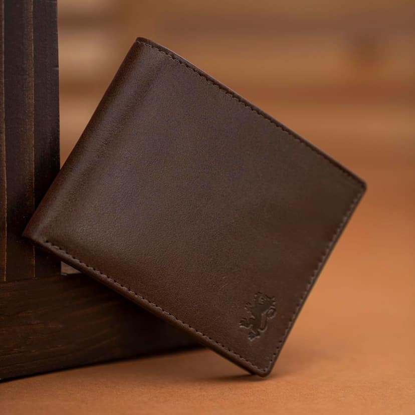 Red Tape Bifold Leather Wallet with RFID Protection for Men| Stay Organized and Secure view 4