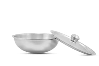 Nidhi Triply Tasra 200 Mm | 1.7 LTR Volume | 2.5 Mm Thickness | Ss Lid (Triply Tasra 200 Mm)