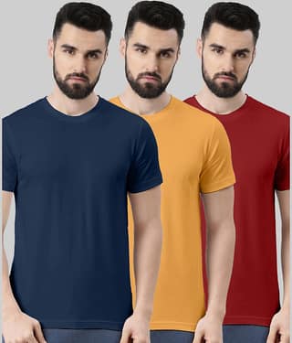 Veirdo Pack of 3 100% Cotton Regular Fit Men's T-Shirt ( Green )