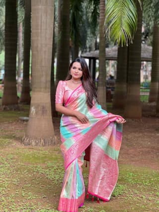 Yavira Silk Multi Women Jacquard Sarees