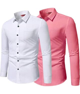 Yugnik Cotton Blend Slim Fit Full Sleeves Men's Formal Shirt - Green ( Pack of 2 )