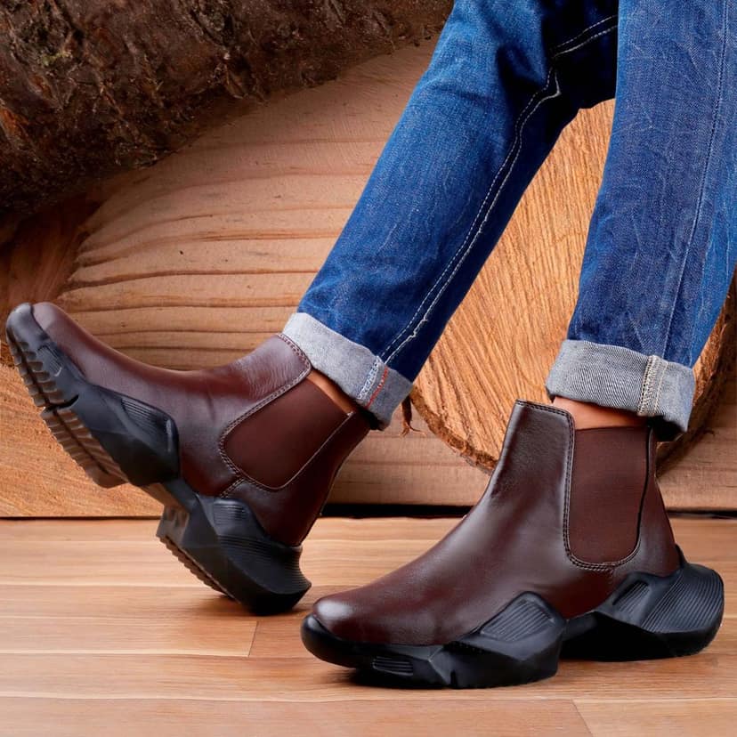 Bxxy's Faux Leather Comfort Wear Premium Chelsea Boots for Men view 5