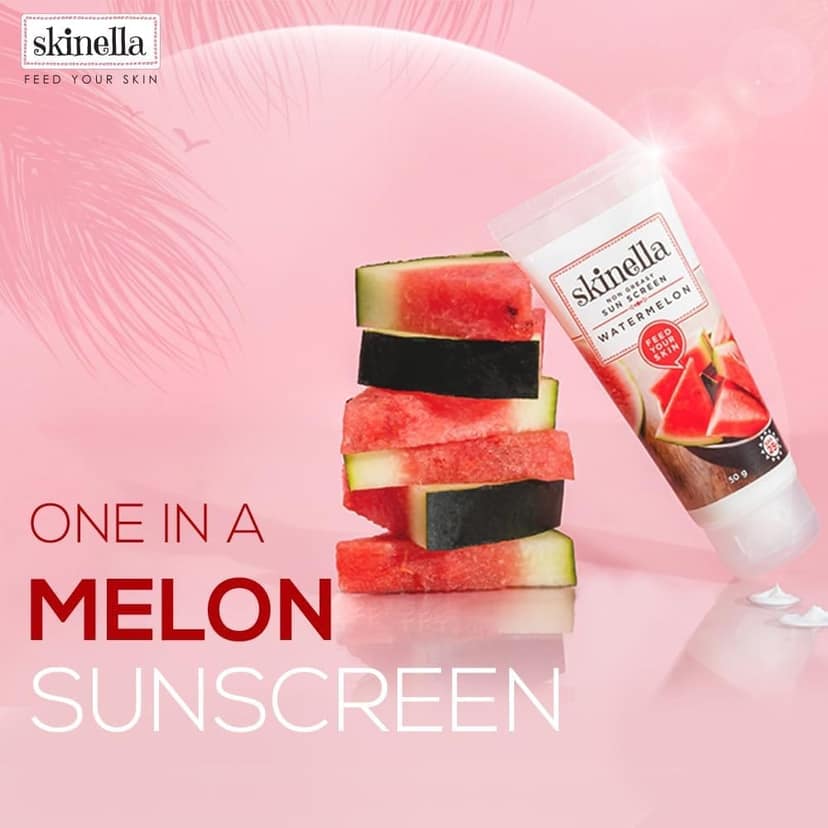 Skinella Sun Screen - Non Greasy, Watermelon (Spf 25+) | Vitamin C benefits: | Suitable for all skin types | Sun and UV rays Protection | 50 Gram view 3
