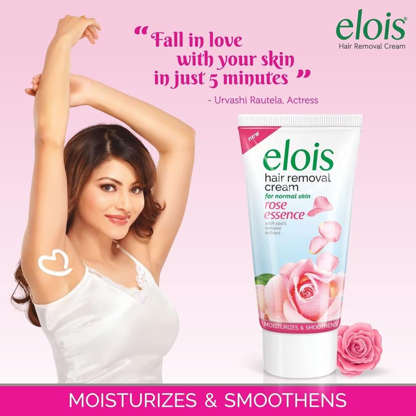 Elois Hair Removal Cream for Women With Rose Extract, Normal Skin(100g) Suitable for Legs, Underarms, Bikini Line 2x Longer Lasting Smoothness than Razors view 3