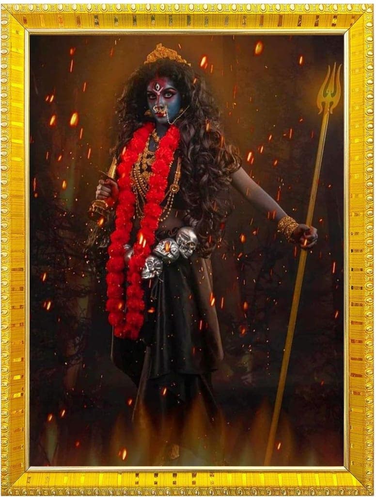 NOKKES Kali Devi Maa Mata Photo Frames Religious Photo frame 5X7 Inch Photo Frame_WE8