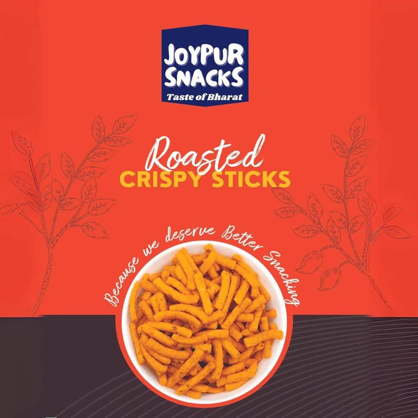 Joypur Snacks Roasted Crispy Sticks | Crunchy, Masala Baked Snack | Healthy & Guilt-Free | No Maida | 100g view 3
