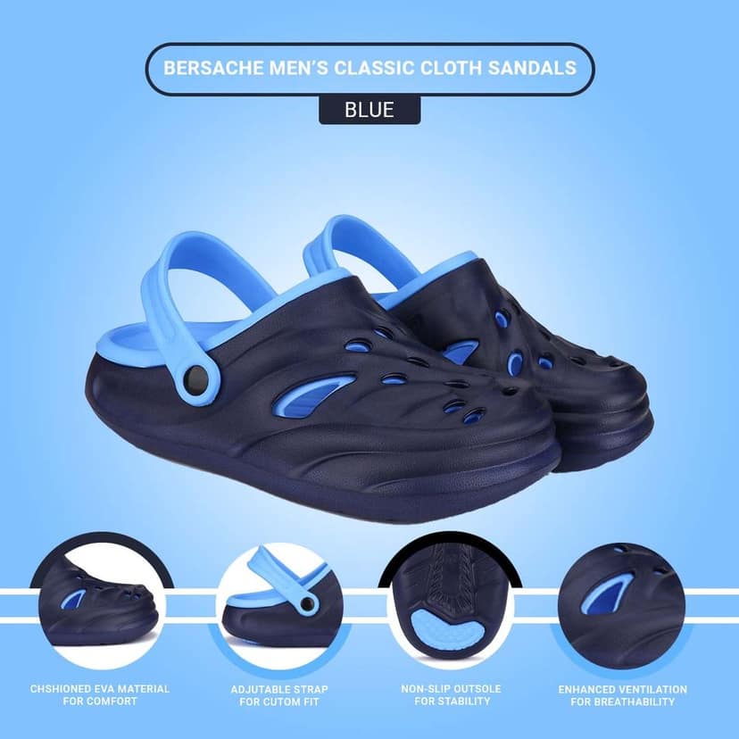 Bersache Extra Soft Classic Casual with Back Strap Regular wear with Ultra Soft & Flexibility Technology Clog for Men's view 5