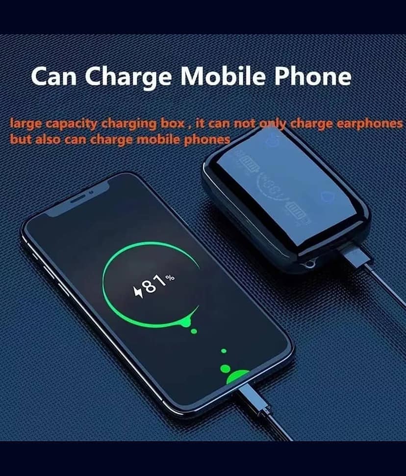 VEhop PowerBank Earbuds Bluetooth True Wireless (TWS) In Ear 35 Hours Playback Passive noise cancellation IPX4(Splash & Sweat Proof) Black view 2