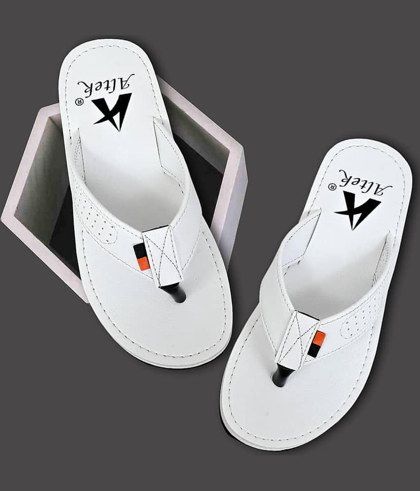 Altek White Men's Thong Flip Flop