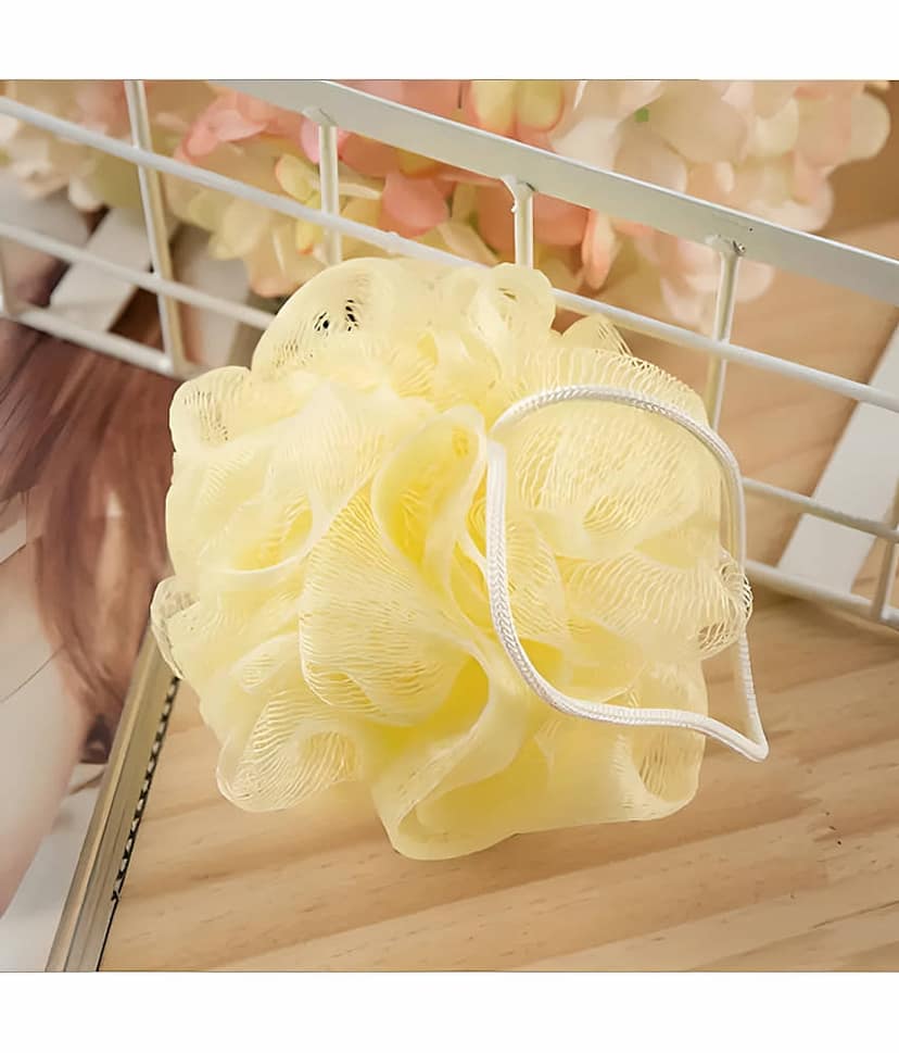 Bath Shower Loofah Sponge Pouf Body Scrubber Exfoliator| Bathing Round Loofah for Men and Women (pack of 2) view 2