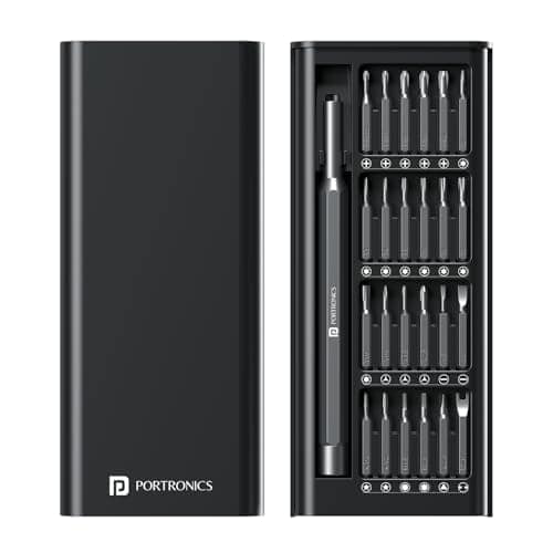 Portronics Bit Box,24-in-1 Screwdriver Kit,Compact,Durable,and Travel-Friendly Tool Kit with a Magnetic Bit Holder,Perfect for Household&Auto Repair (Black) view 2