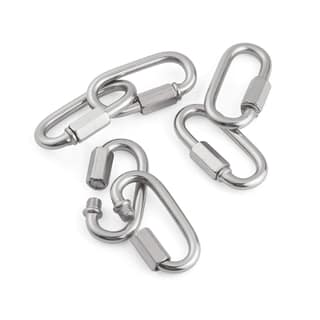 Reznor Heavy Duty Oval Shape Stainless Steel Screw Link Snap Hook Carabiner Hook for Multipurpose Weight-Lifting Mountain Swinging Climbing Gym