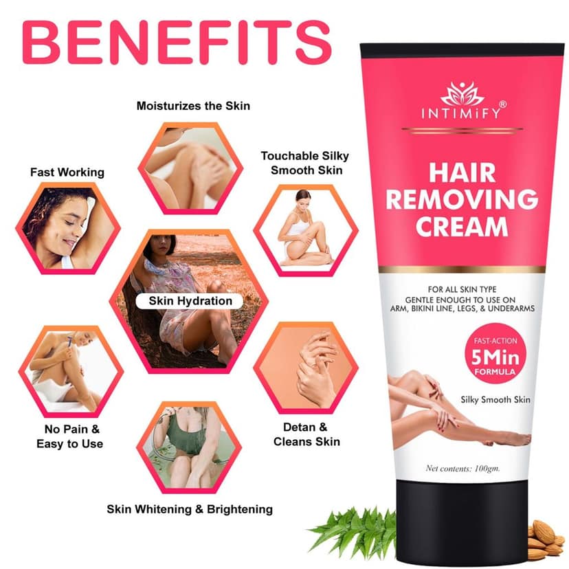 Intimify Hair Removing Cream, for smooth skin, hair removal powder, hair removal, hair remover, 100 gm view 3