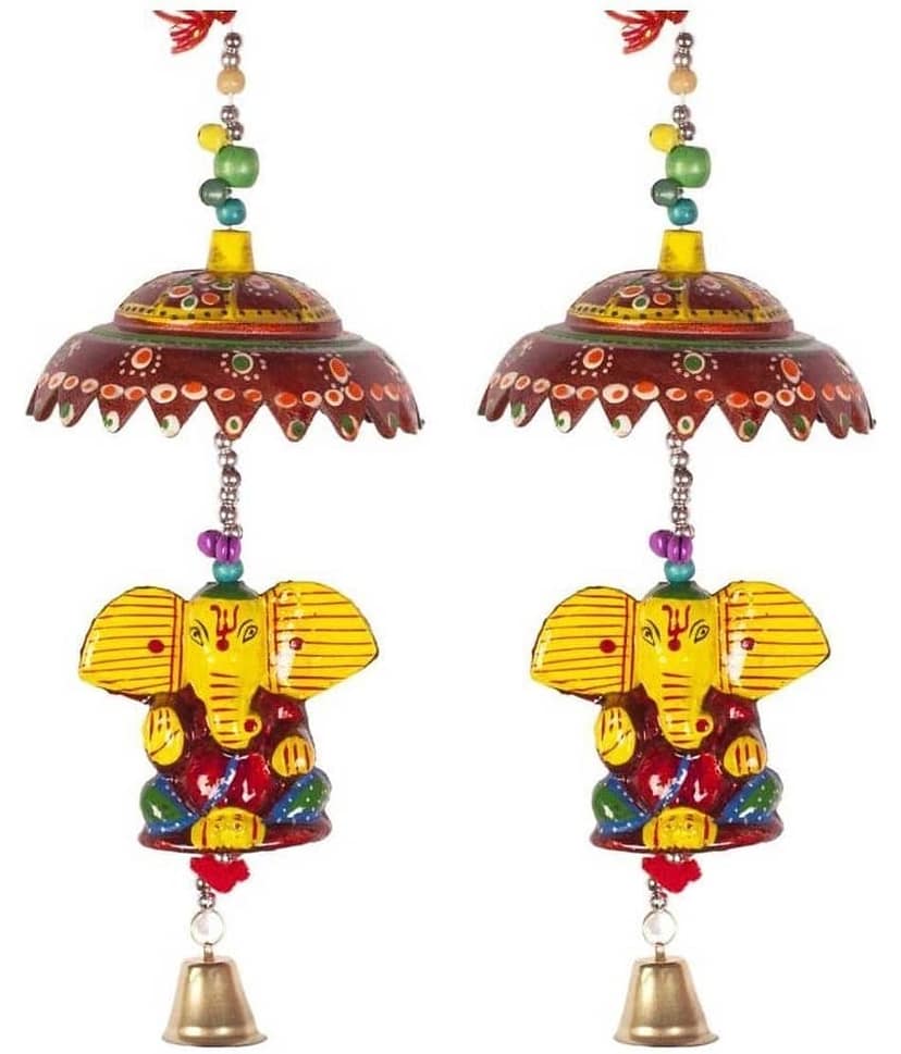 Ganesha Wind Chime Showpiece For Wall Decor, Home Decor Ideal For Ganesh Chaturthi, Diwali