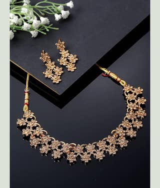 Sukkhi Gold Alloy Necklace Set ( Pack of 1 )