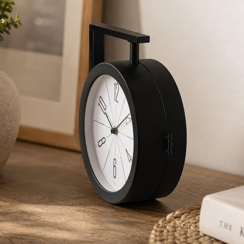 Round Double Sided Wall Clock – Vintage Station Style view 2