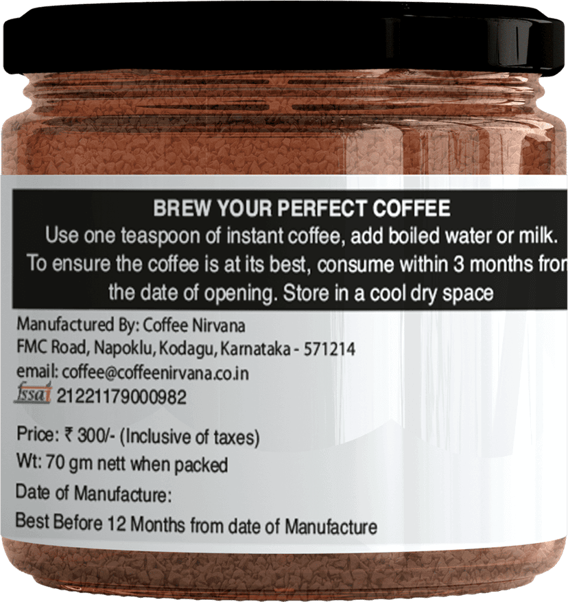 Coffee Nirvana Instant Coffee, Freeze Dried, Classic, 70 g view 3