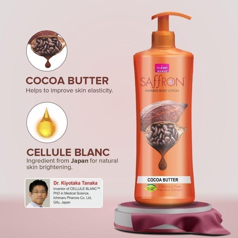 VI-JOHN Women Saffron Chemical Free Cocoa Butter Fairness Body Lotion With & Vitamin E - 400 ML view 2
