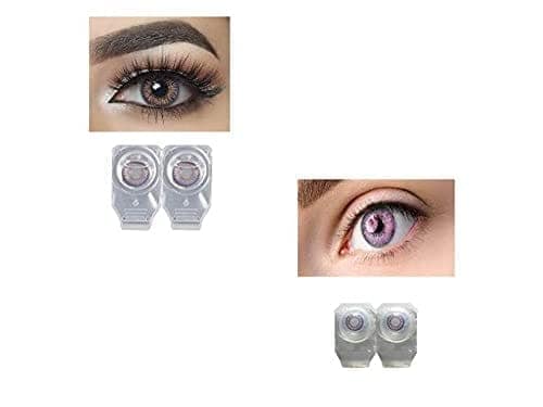AMETHYST AND VIOLET MD SPARKLE 2 PAIR MONTHLY COLOR CONTACT LENS WITH CASE, LENS HOLDER AND 60 ML SOLUTION (PACK OF 2 PAIR)
