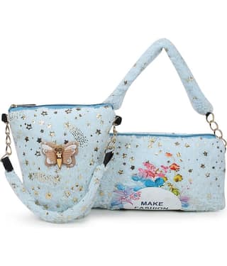 Cherry Tree Blue Cotton Sling Bag